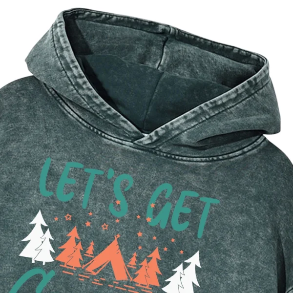 Let’s Get Camping Washed Pullover Hoodie Gift For Fan