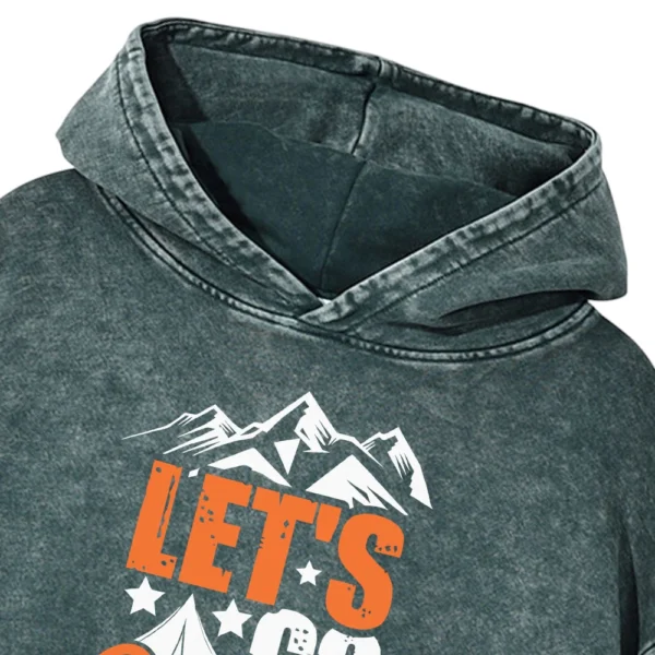 Let’s Go Camping Washed Pullover Hoodie Gift For Fan