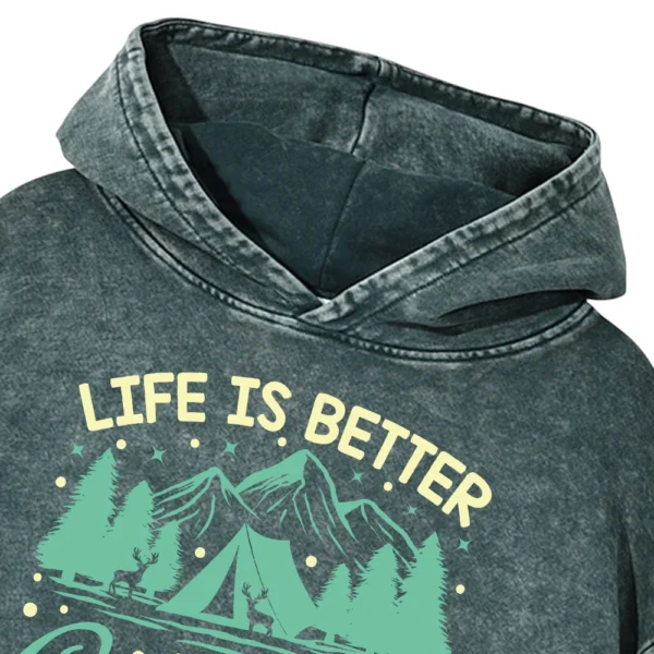 Life Is Better At The Campfire Washed Pullover Hoodie Gift For Fan