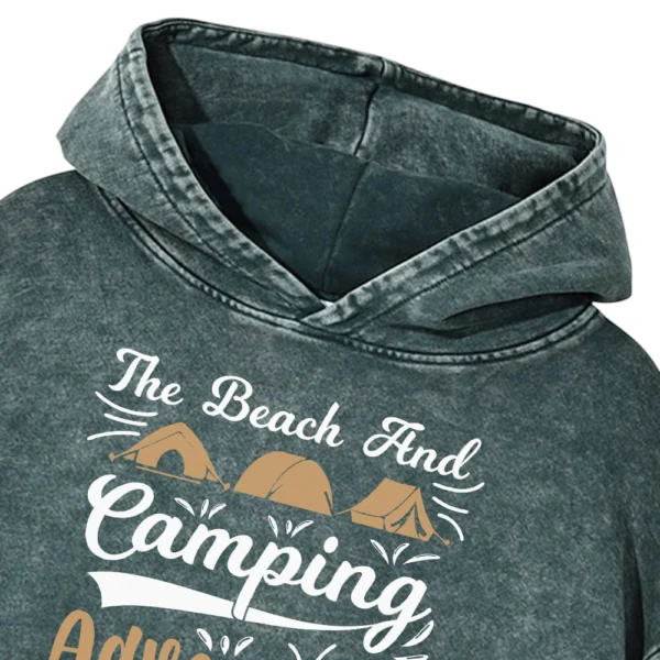 The Beach And Camping Adventure Life Washed Pullover Hoodie Gift For Fan