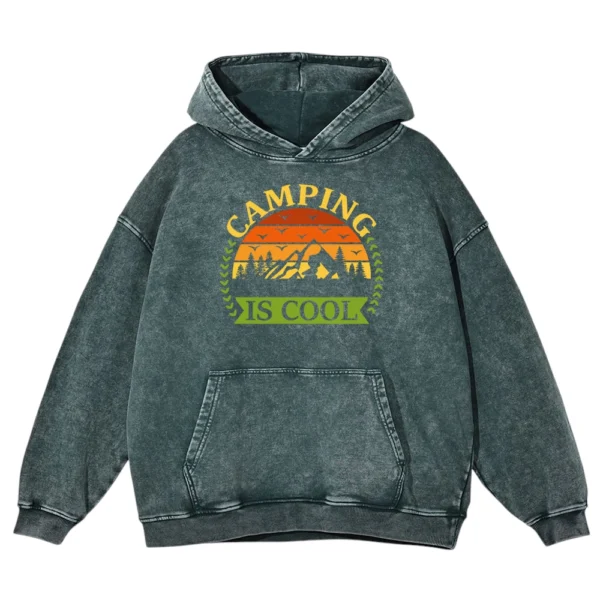 Camping Is Cool Washed Pullover Hoodie Gift For Fan