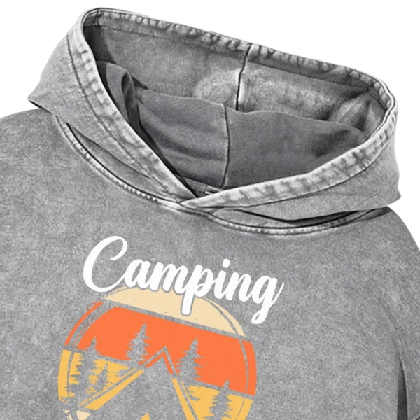 Camping Crew Washed Pullover Hoodie Gift For Fan