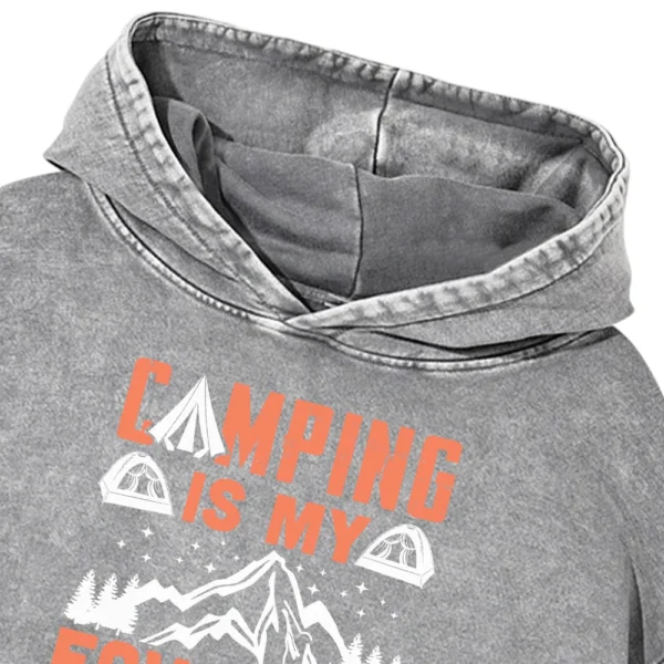 Camping Is My Favorite Sport Washed Pullover Hoodie Gift For Fan