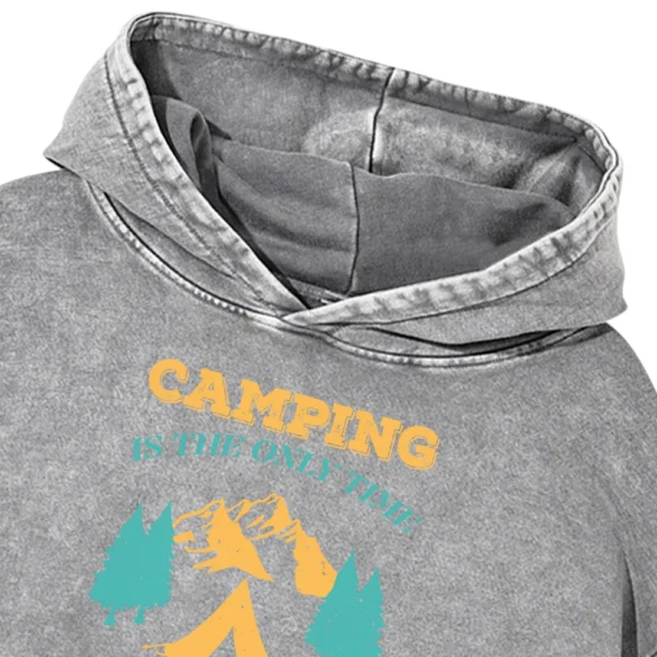 Camping Is The Only Time Being Dirty Is A Good Thing Washed Pullover Hoodie Gift For Fan