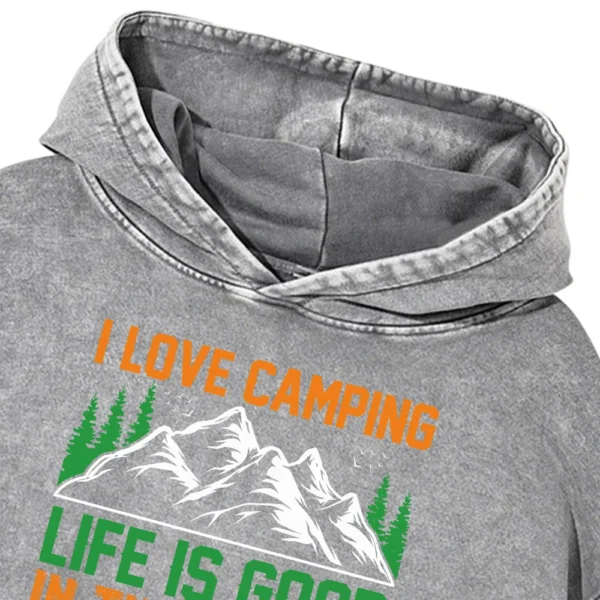 I Love Camping Life Is Good In The Wood Washed Pullover Hoodie Gift For Fan