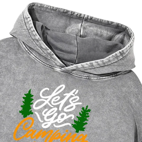 Let’s Go Camping Go Washed Pullover Hoodie Gift For Fan