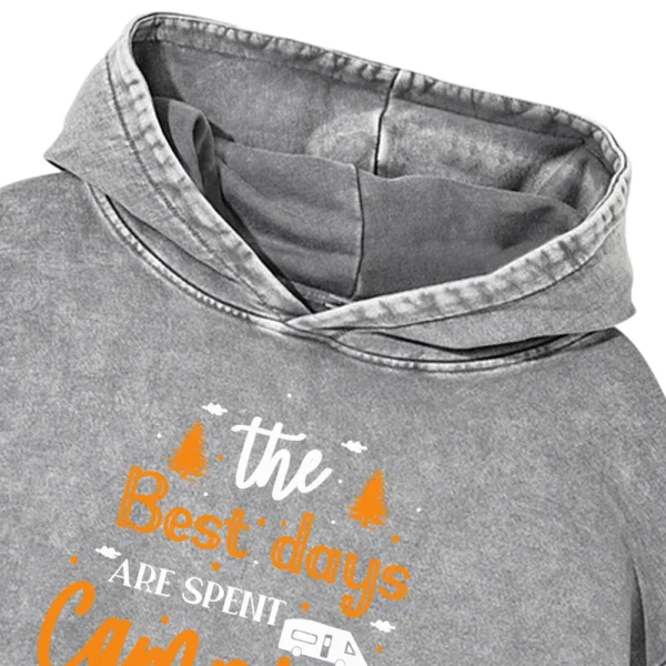 The Best Days Are Spent Camping Washed Pullover Hoodie Gift For Fan