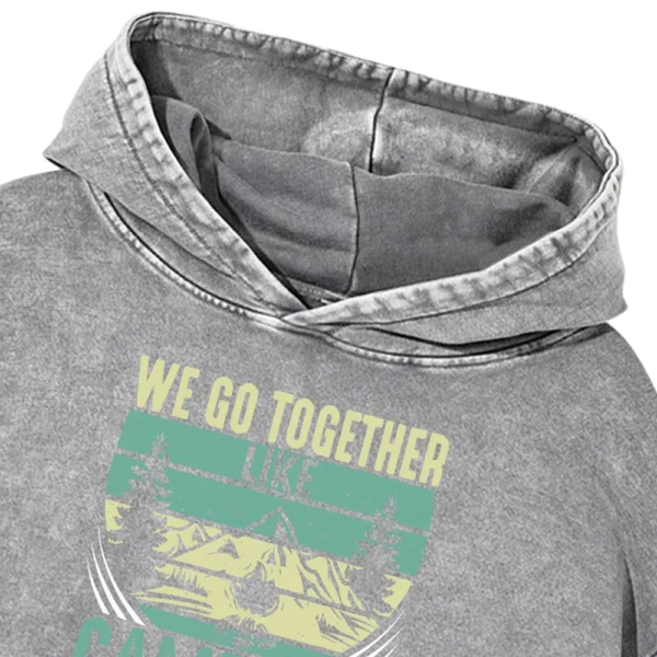 We Go Together Campfire Marshmallows Washed Pullover Hoodie Gift For Fan