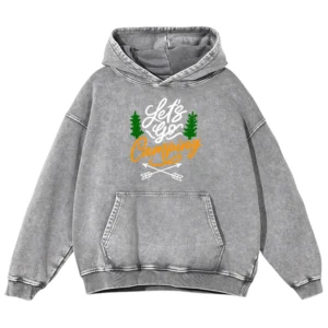 Let’s Go Camping Go Washed Pullover Hoodie Gift For Fan