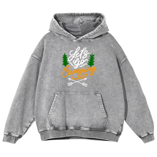 Let’s Go Camping Go Washed Pullover Hoodie Gift For Fan