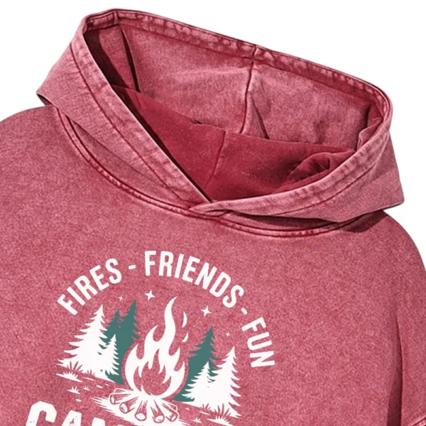 Fires Friends Fun Camping Crew Washed Pullover Hoodie Gift For Fan