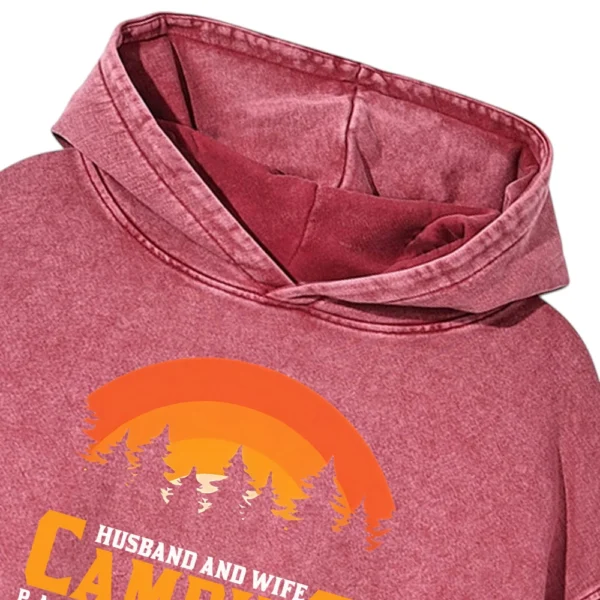Husband And Wife Camping Partners For Life Washed Pullover Hoodie Gift For Fan