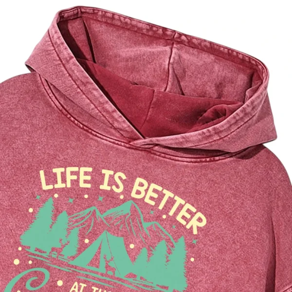 Life Is Better At The Campfire Washed Pullover Hoodie Gift For Fan