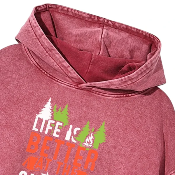 Life Is Better At The Campfrie Vintage Washed Pullover Hoodie Gift For Fan