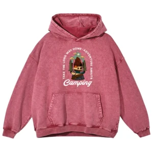 Take The Long Way Home Adventure Awaits Camping Washed Pullover Hoodie Gift For Fan