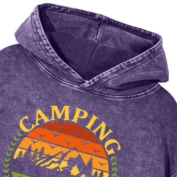 Camping Is Cool Washed Pullover Hoodie Gift For Fan