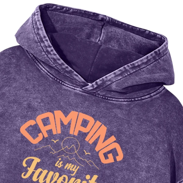 Camping Is My Favorite Therapy Washed Pullover Hoodie Gift For Fan