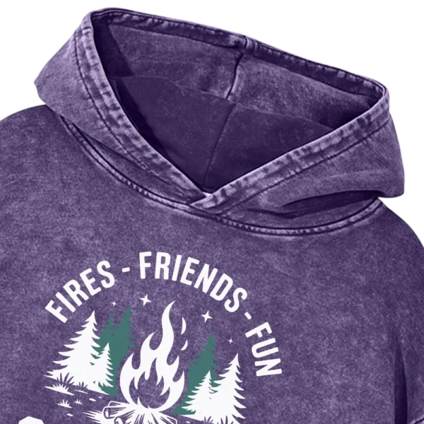 Fires Friends Fun Camping Crew Washed Pullover Hoodie Gift For Fan
