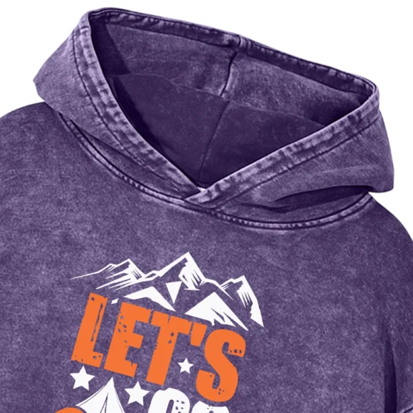 Let’s Go Camping Washed Pullover Hoodie Gift For Fan