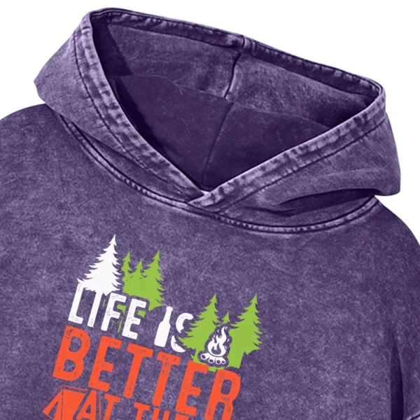 Life Is Better At The Campfrie Vintage Washed Pullover Hoodie Gift For Fan