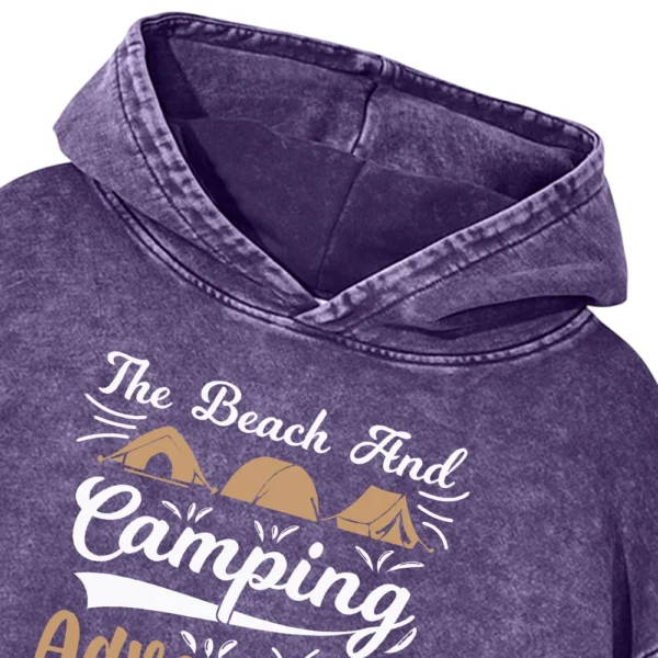 The Beach And Camping Adventure Life Washed Pullover Hoodie Gift For Fan