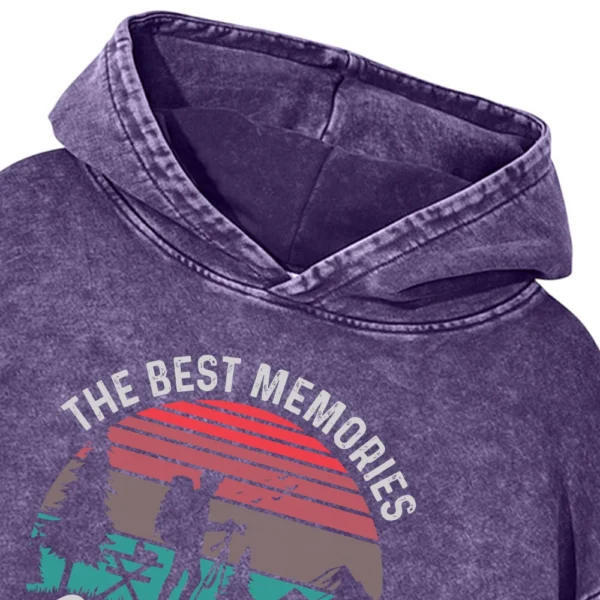The Best Memories Are Made Camping Washed Pullover Hoodie Gift For Fan