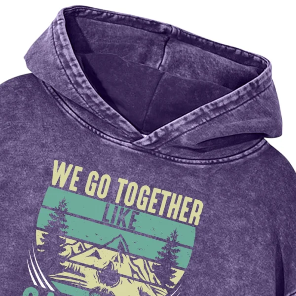 We Go Together Campfire Marshmallows Washed Pullover Hoodie Gift For Fan