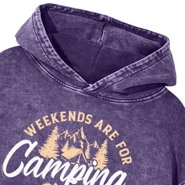 Weekends Are For Camping Crew Washed Pullover Hoodie Gift For Fan