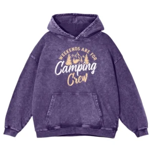 Weekends Are For Camping Crew Washed Pullover Hoodie Gift For Fan