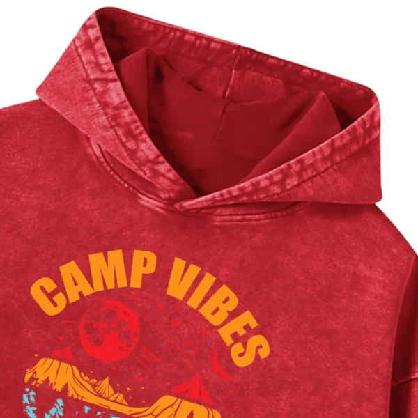 Camp Vibes Only Washed Pullover Hoodie Gift For Fan
