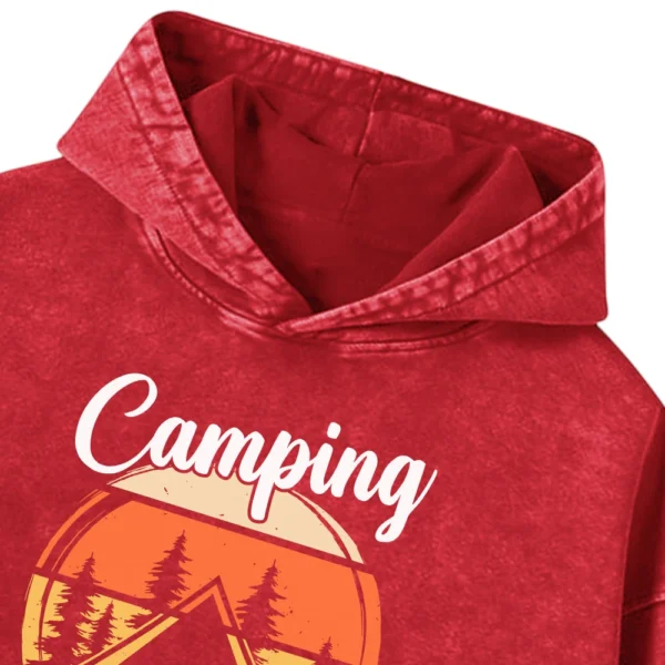 Camping Crew Washed Pullover Hoodie Gift For Fan
