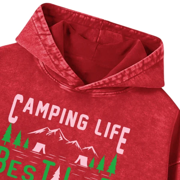 Camping Life Best Life Washed Pullover Hoodie Gift For Fan