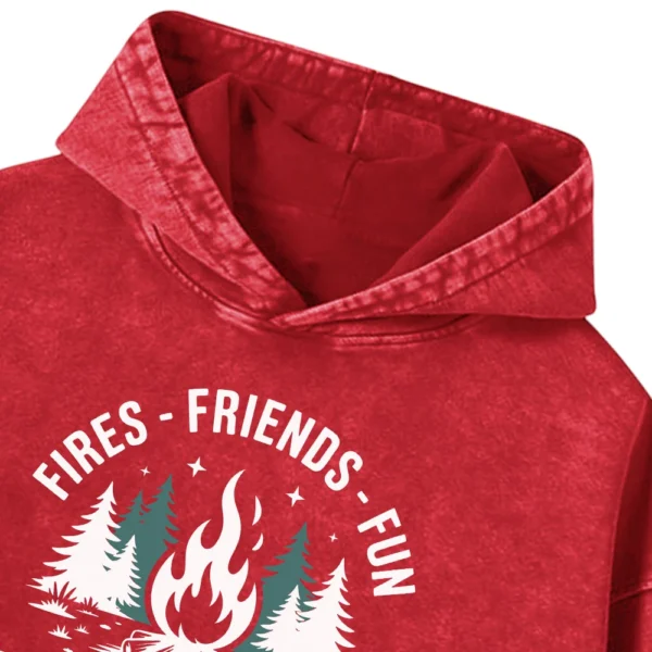 Fires Friends Fun Camping Crew Washed Pullover Hoodie Gift For Fan