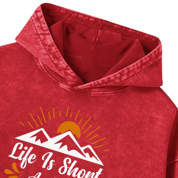 Life Is Short And Go Camping Washed Pullover Hoodie Gift For Fan