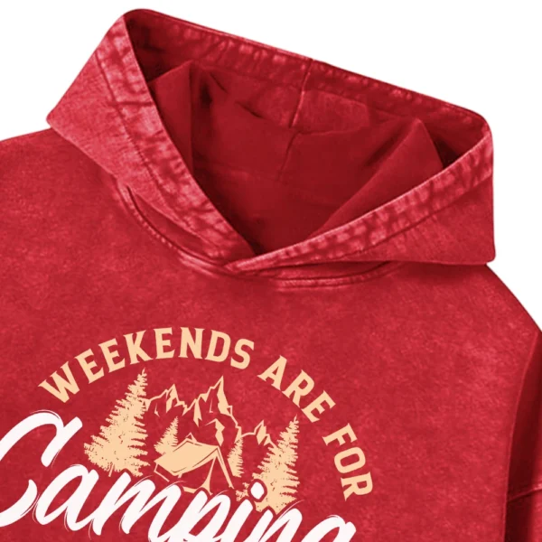 Weekends Are For Camping Crew Washed Pullover Hoodie Gift For Fan