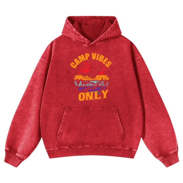 Camp Vibes Only Washed Pullover Hoodie Gift For Fan