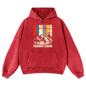 Camping Is My Favorite Season Washed Pullover Hoodie Gift For Fan