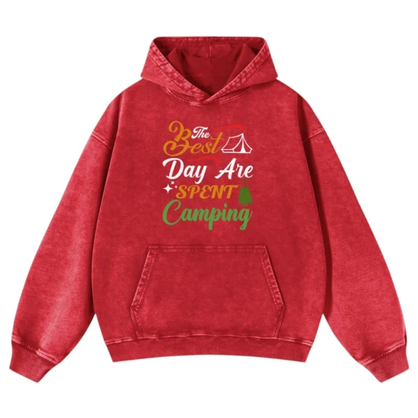 The Best Day Are Spent Camping Washed Pullover Hoodie Gift For Fan