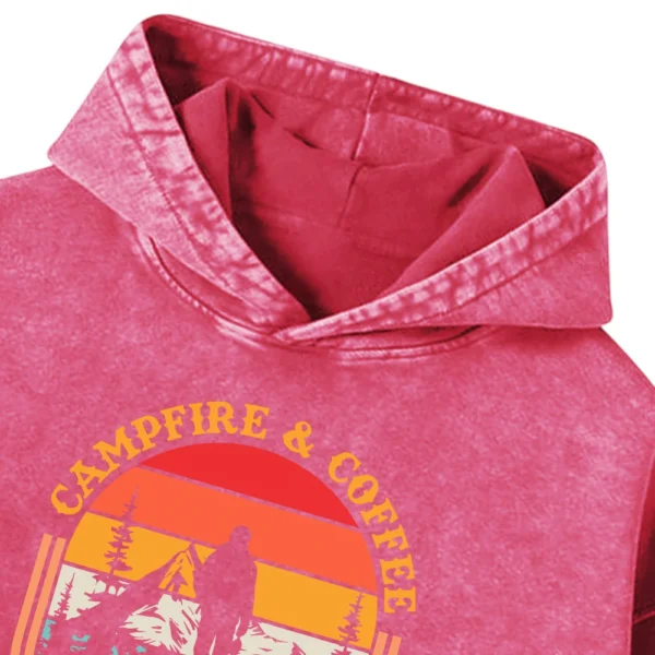 Campfire & Coffee Perfect Blend Washed Pullover Hoodie Gift For Fan