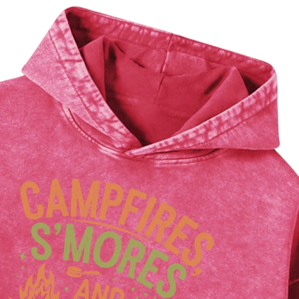 Campfires S’ Mores And Starry Nights Washed Pullover Hoodie Gift For Fan