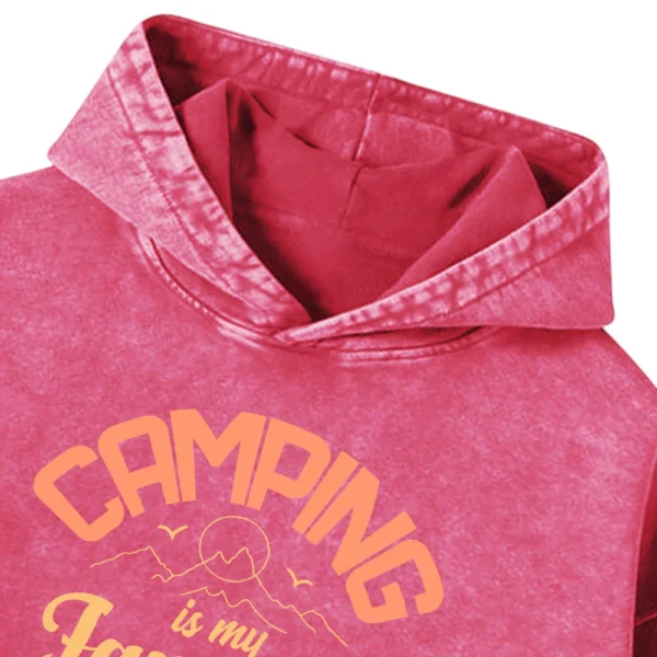 Camping Is My Favorite Therapy Washed Pullover Hoodie Gift For Fan