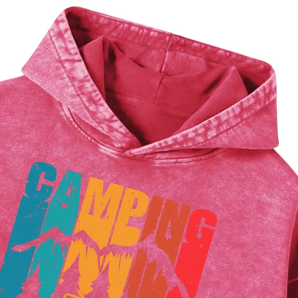 Camping Where Stress Melt Away Washed Pullover Hoodie Gift For Fan