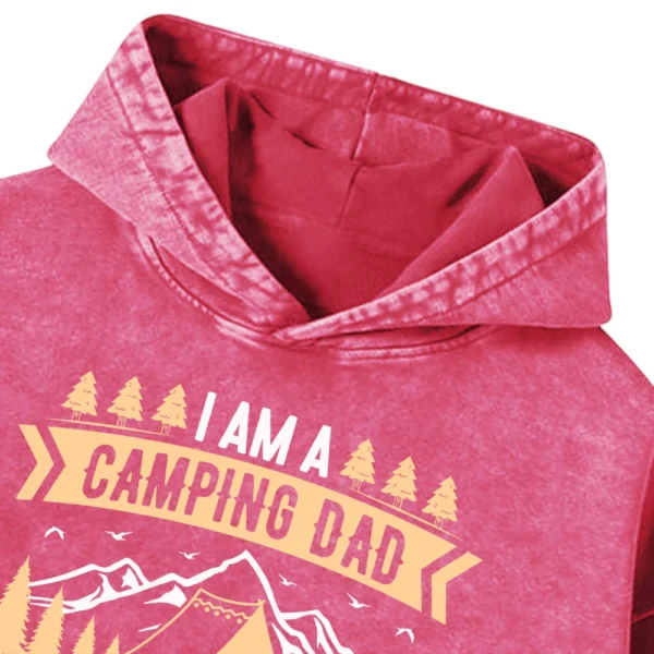I Am A Camping Dad Washed Pullover Hoodie Gift For Fan