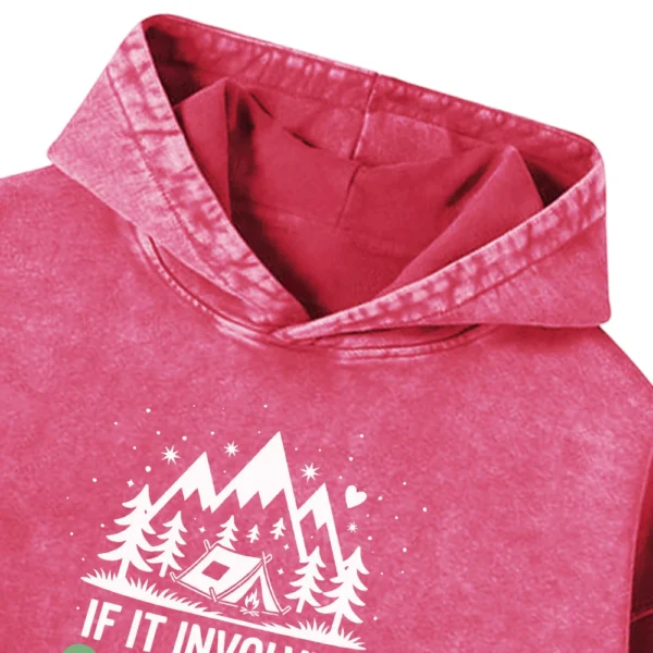 If It Involves Camping Bacon & Count Me In Washed Pullover Hoodie Gift For Fan