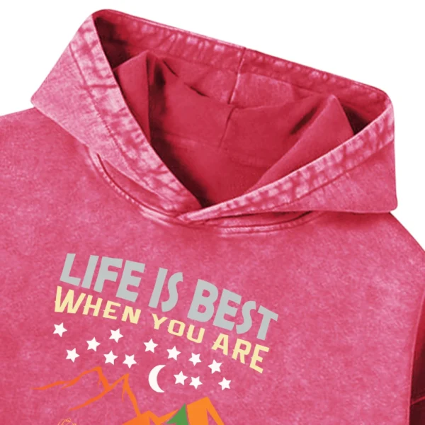 Life Is Best When You Are Camping Washed Pullover Hoodie Gift For Fan