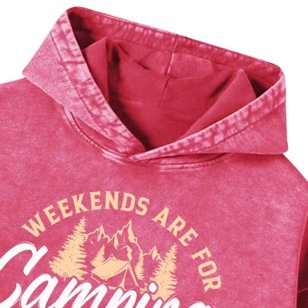 Weekends Are For Camping Crew Washed Pullover Hoodie Gift For Fan