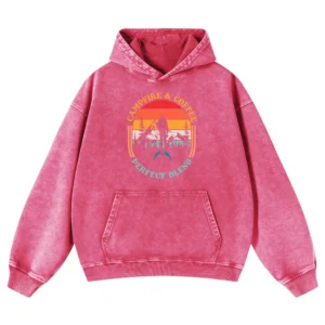 Campfire & Coffee Perfect Blend Washed Pullover Hoodie Gift For Fan