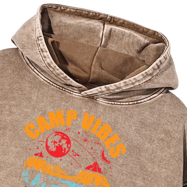 Camp Vibes Only Washed Pullover Hoodie Gift For Fan