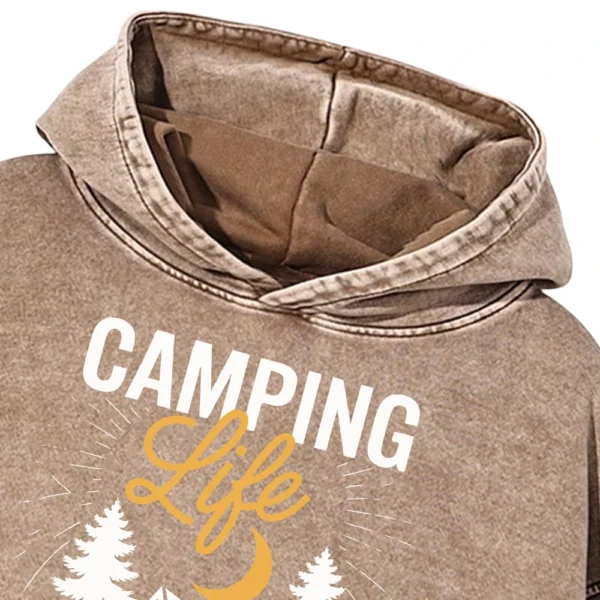 Camping Life Washed Pullover Hoodie Gift For Fan