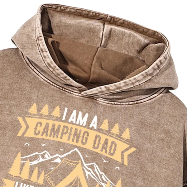 I Am A Camping Dad Washed Pullover Hoodie Gift For Fan